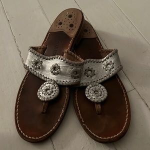 Silver “Jack Rogers” Jack Flat Sandal - size 8.5